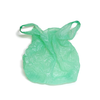 Alte Einkaufstasche aus Plastik auf weis