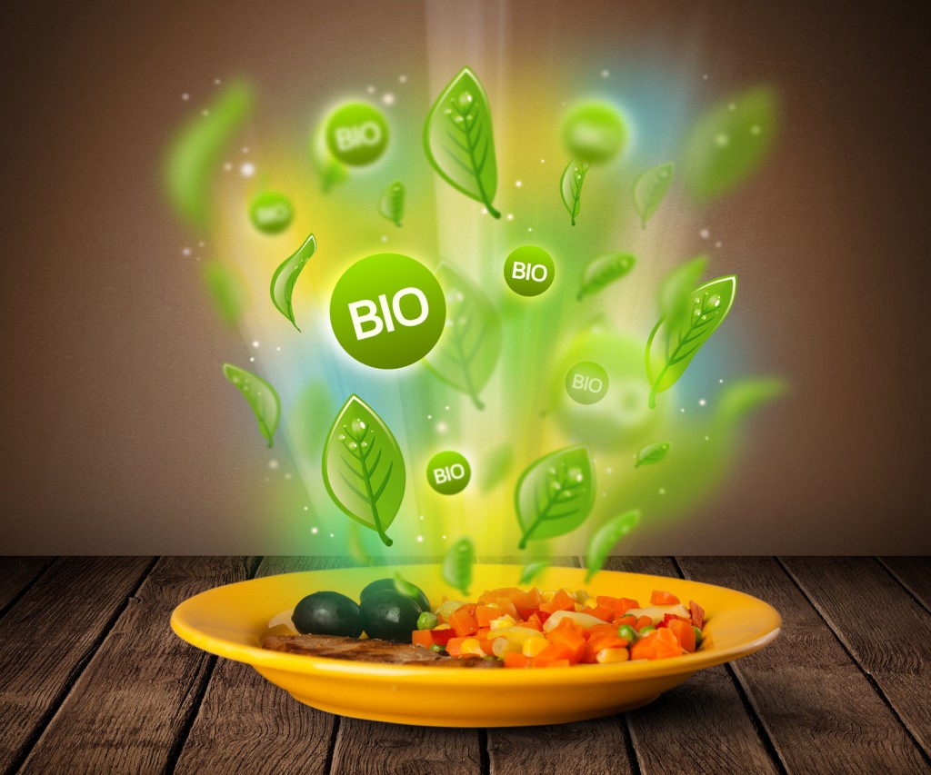 Healthy bio green plate of food