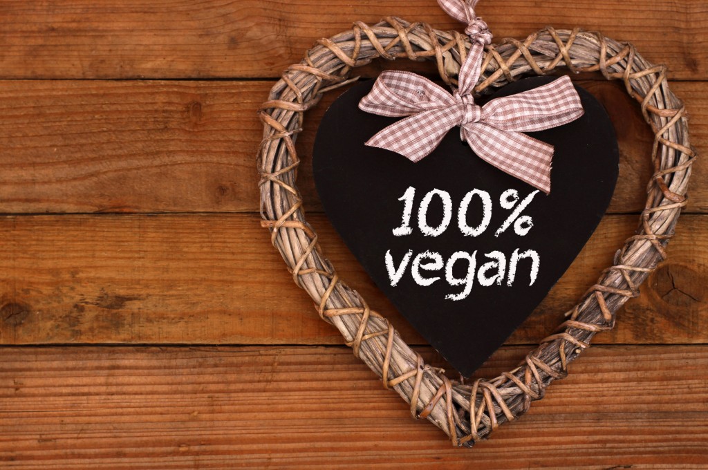 100% vegan Herzschild