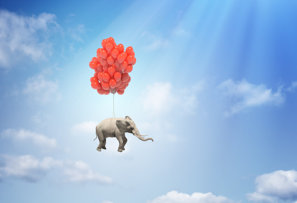 Elephant with balloons