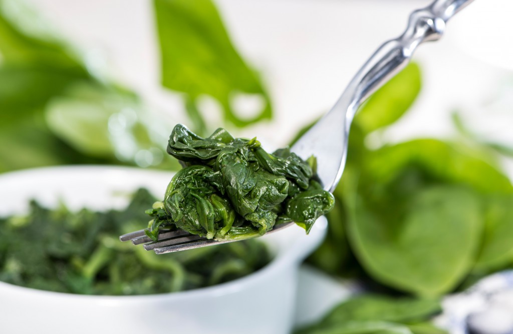 Portion of cooked Spinach